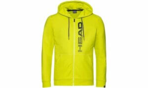 Sweatshirt de padel jaune a capuche de la marque Head reference Fynn Sweat Zippé hoodie