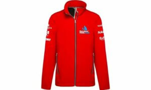 Sweatshirt padel zip rouge pour homme vec ecriture de la marque Barcelona Padel Tour