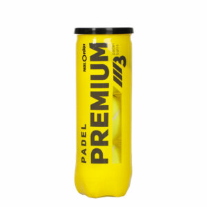 tube pour balle de Padel de couleur jaune et noir avec un couvercle
