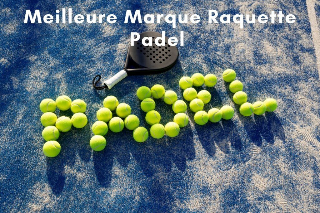 une raquette de Padel noire avec des balles de Padel jaune sur un terrain