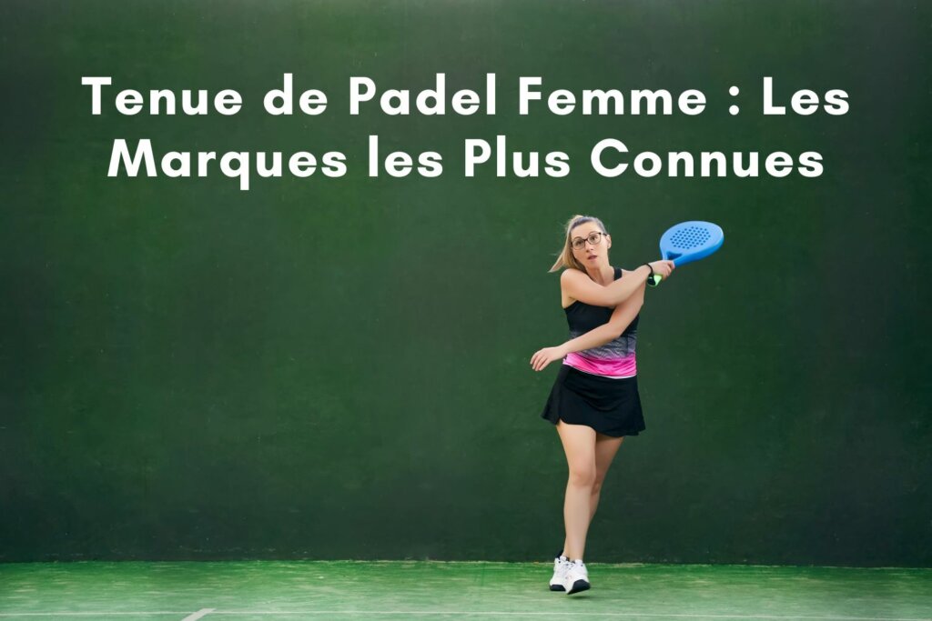 une joueuse de Padel, raquette à la maison sur le terrain portant une tenue de sport noire et rose