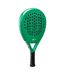 raquette de Padel avec le logo Wilson au milieu, de couleur vert à la tête et noir au manche