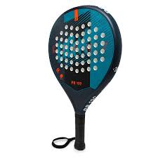 raquette de Padel pour enfant de couleur noir et bleu avec un peu de rouge