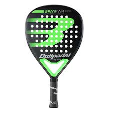 raquette de Padel de couleur noir et vert avec le logo B au milieu