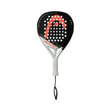 raquette de Padel de couleur noir et blanc avec un peu de rouge